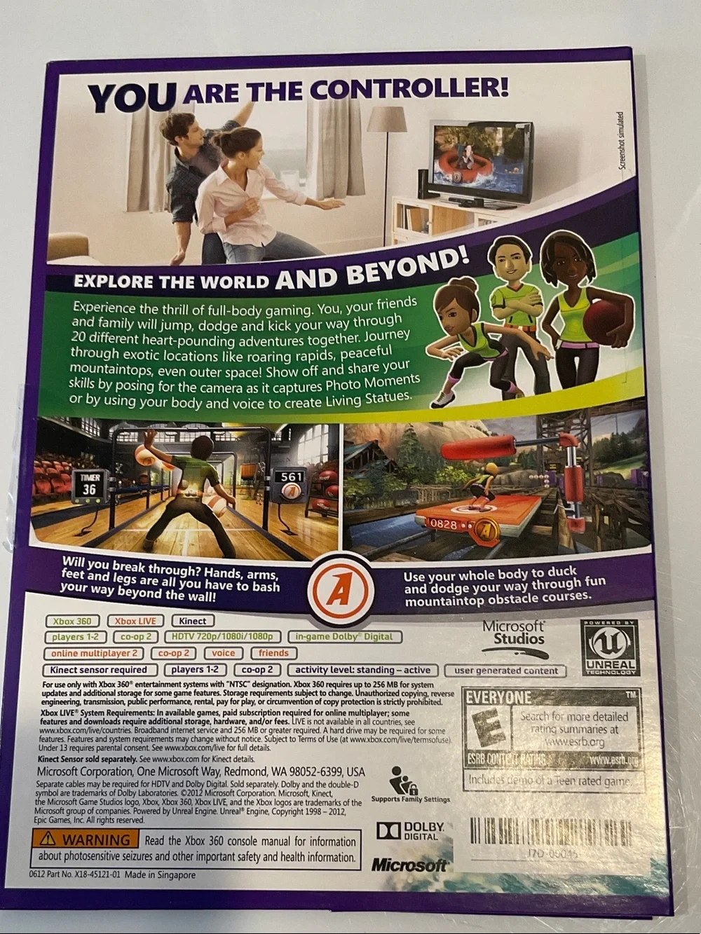 Microsoft Xbox 360 Kinect Adventures! — Purple Trim Artwork